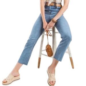 Harper Heritage Vintage Straight with Fray Distressed Jeans in Blue Women’s 24